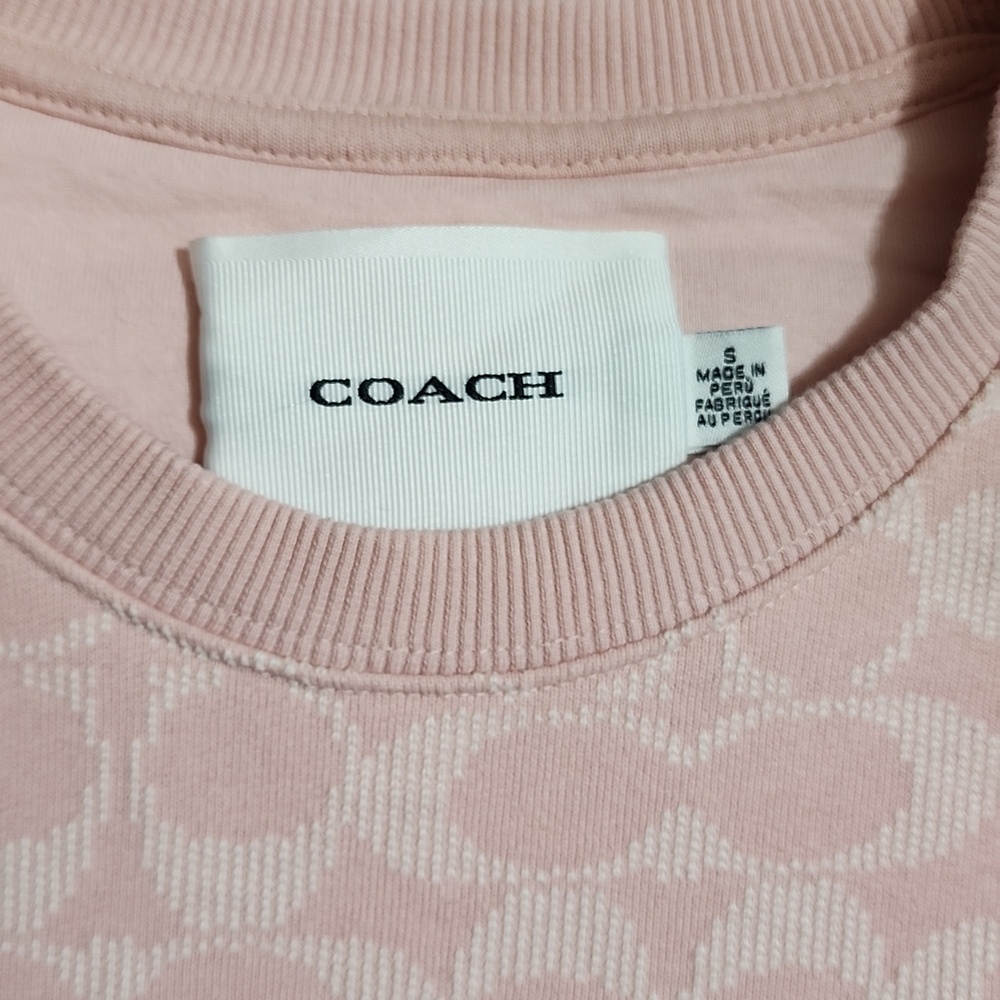 COACH Pink Rexy Signature Sweater - Picture 3 of 4